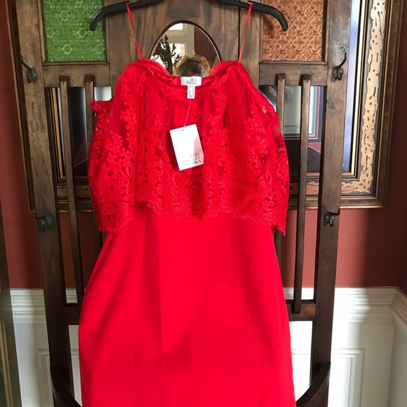 Badgley Mischka Belle Dress Red Strapless NWT - Picture 3 of 8